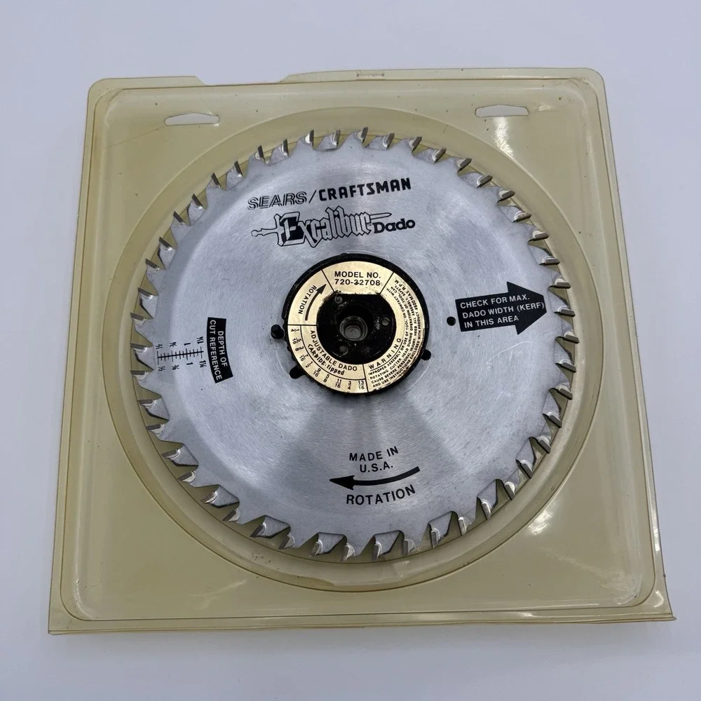 Sears Craftsman Excalibur Twin Blade 8 Inch Carbide Tipped Adj Dado 720.32708